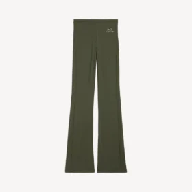 Leggings évasés Techwear pour femme, couleur kaki/citron vert