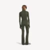 Leggings évasés Techwear pour femme, couleur kaki/citron vert