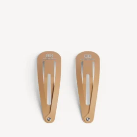 Lot de 2 barrettes à clip Holli XXL pour femme, couleur beige/argent brillant