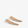 Lot de 2 barrettes à clip Holli XXL pour femme, couleur beige/argent brillant