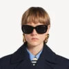 Lunettes de soleil Cosmo Square AF pour femme, noires