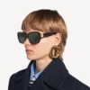 Lunettes de soleil Cosmo Square AF pour femme, noires
