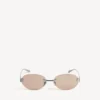Lunettes de soleil Gossip Oval AF en ruthénium foncé/marron