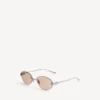 Lunettes de soleil Gossip Oval AF en ruthénium foncé/marron