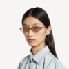 Lunettes de soleil Gossip Oval AF en ruthénium foncé/marron