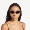 Lunettes de soleil Nano Cat pour femme, couleur argent