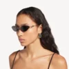 Lunettes de soleil Nano Cat pour femme, couleur argent