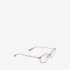 Lunettes de soleil ovales Editorial en argent Lunettes de soleil ovales Editorial en argent