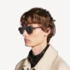 Lunettes de soleil Pilot pour homme, gris clair