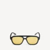 Lunettes de soleil Pilot pour homme, modèle de tous les jours, noir/jaune