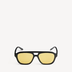 Lunettes de soleil Pilot pour homme, modèle de tous les jours, noir/jaune