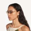 Lunettes de soleil pour femme Nano D-Frame, couleur or clair Lunettes de soleil pour femme Nano D-Frame, couleur or clair