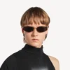 Lunettes de soleil pour femme Nano D-Frame en argent Lunettes de soleil pour femme Nano D-Frame en argent