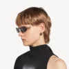 Lunettes de soleil pour femme Nano D-Frame en argent Lunettes de soleil pour femme Nano D-Frame en argent
