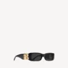 Lunettes de soleil rectangulaires Dynasty en noir Lunettes de soleil rectangulaires Dynasty en noir