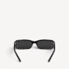 Lunettes de soleil rectangulaires Dynasty pour femme, noires