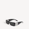 Lunettes de soleil rectangulaires Dynasty pour femme, noires