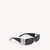 Lunettes de soleil rectangulaires Dynasty pour femme, noires