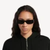 Lunettes de soleil rectangulaires Dynasty pour femme, noires