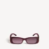 Lunettes de soleil rectangulaires pour femme Dynasty, couleur bordeaux foncé