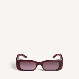 Lunettes de soleil rectangulaires pour femme Dynasty, couleur bordeaux foncé