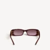 Lunettes de soleil rectangulaires pour femme Dynasty, couleur bordeaux foncé