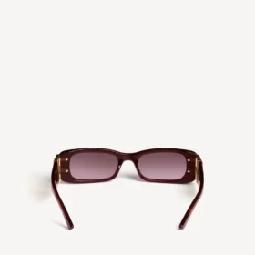 Lunettes de soleil rectangulaires pour femme Dynasty, couleur bordeaux foncé