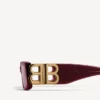 Lunettes de soleil rectangulaires pour femme Dynasty, couleur bordeaux foncé