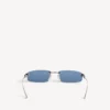 Lunettes de soleil rectangulaires pour femme « Gossip M » en ruthénium foncé/bleu