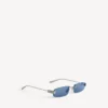 Lunettes de soleil rectangulaires pour femme « Gossip M » en ruthénium foncé/bleu