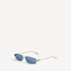 Lunettes de soleil rectangulaires pour femme « Gossip M » en ruthénium foncé/bleu