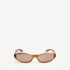Lunettes de soleil rondes Neo en havane rayé blond