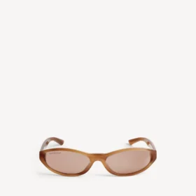 Lunettes de soleil rondes Neo en havane rayé blond