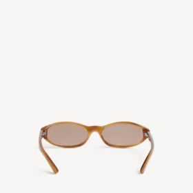 Lunettes de soleil rondes Neo en havane rayé blond