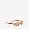 Lunettes de soleil rondes Neo en havane rayé blond