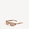 Lunettes de soleil rondes Neo en havane rayé blond