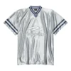 Maillot de football 3B à col en V brillant, coupe oversize « Gris-Blanc » 857113TTVQ71461