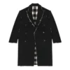 Manteau à carreaux Buffalo à bords bruts, coupe oversize « Black White » 704487TMU181070
