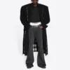 Manteau à carreaux Buffalo à bords bruts, coupe oversize « Black White » 704487TMU181070
