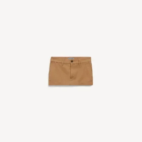 Mini-jupe en coton pour femme, couleur beige