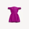 Mini-robe à épaules dénudées pour femme, couleur violette
