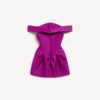Mini-robe à épaules dénudées pour femme, couleur violette