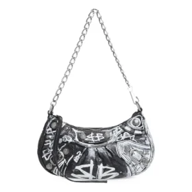 Mini-sac Le Cagole avec chaîne Graffiti « Noir » 695814210G61090