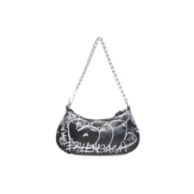 Mini-sac Le Cagole avec chaîne Graffiti « Noir » 695814210G61090