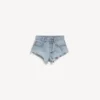 Mini-short pour femme bleu clair délavé Mini-short pour femme bleu clair délavé