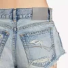Mini-short pour femme bleu clair délavé Mini-short pour femme bleu clair délavé