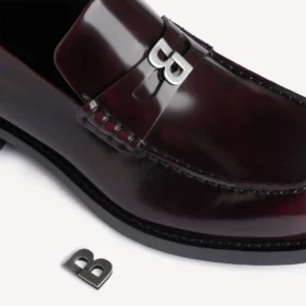 Mocassins confortables pour homme, couleur bordeaux foncé