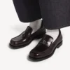 Mocassins confortables pour homme, couleur bordeaux foncé