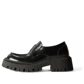 Mocassins Tractor « Cuir de veau lisse noir » 760433WA8E91000