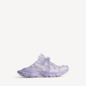 Mules à carreaux 3XL pour femme, couleur lilas